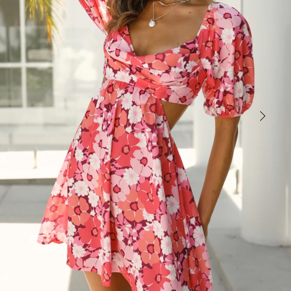 Hello Molly Pink Floral Mini Dress